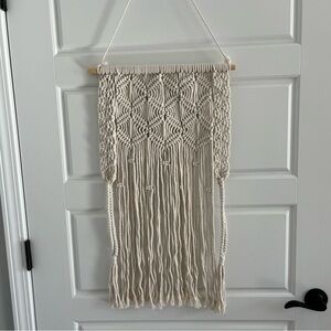Boho Macrame Wall Hanging Home Decor Natural Cotton Wood
